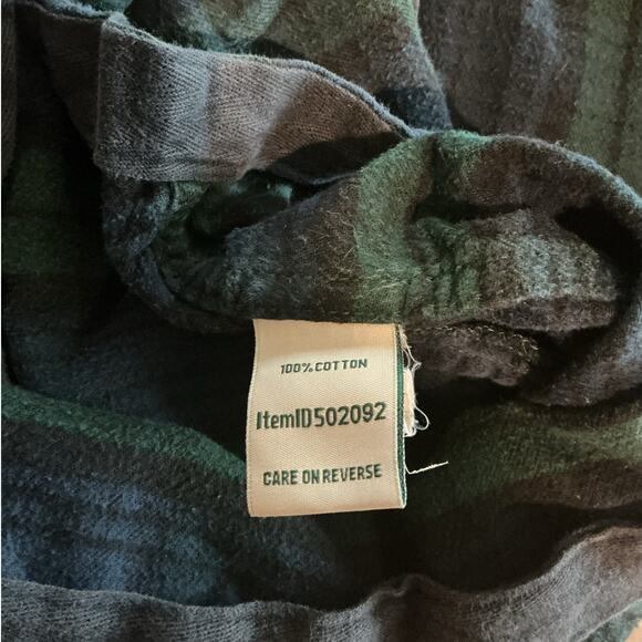 LL Bean Womens Relaxed Fit Flannel Shirt Hoodie S Green Scotch Plaid Gorpcore - Picture 7 of 8